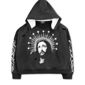 We Are Righteous Crown of Light Distressed Hoodie front view
